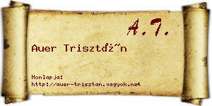 Auer Trisztán névjegykártya